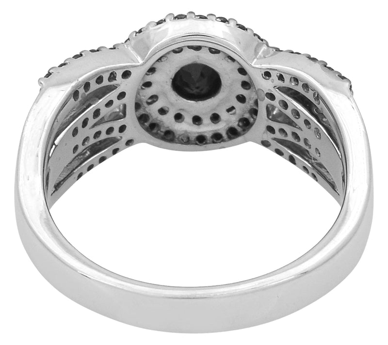 Affinity Gems Black Spinel Halo Ring, Sterling Silver — View 3