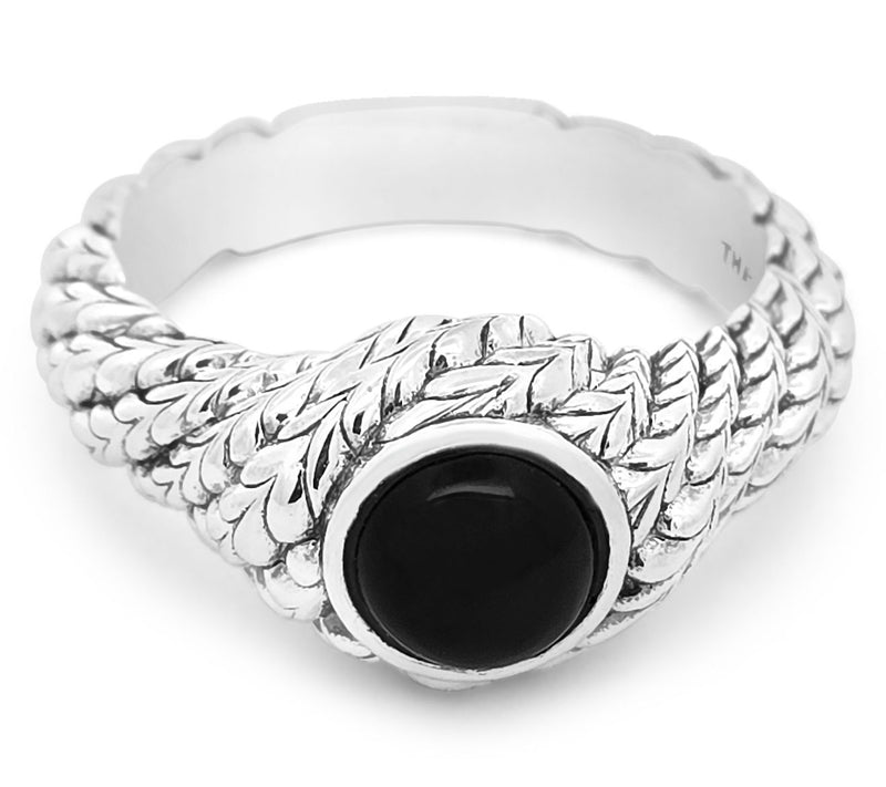 Tiffany Kay Studio Sterling Onyx Twisted  Herringbone Ring — View 2
