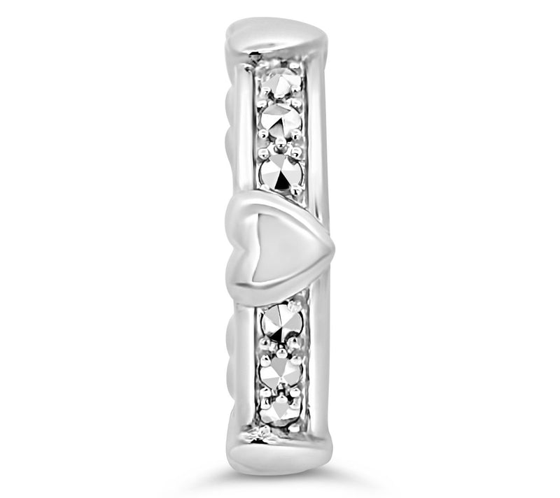 Dallas Prince Chrome Marcasite Unity Hearts Ring, Sterling — View 3