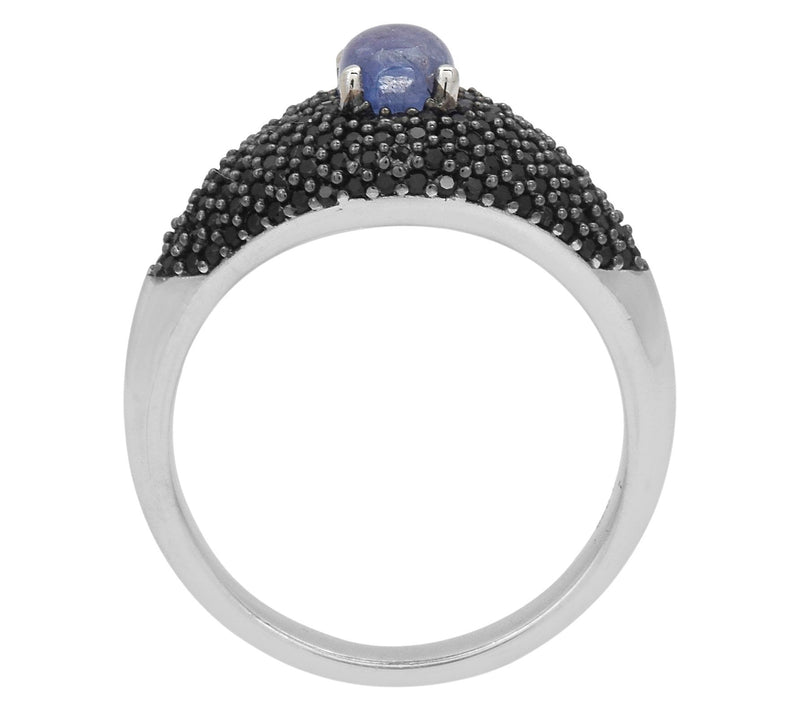 Affinity Gems Black Spinel & Tanzanite Ring, Sterling — View 5