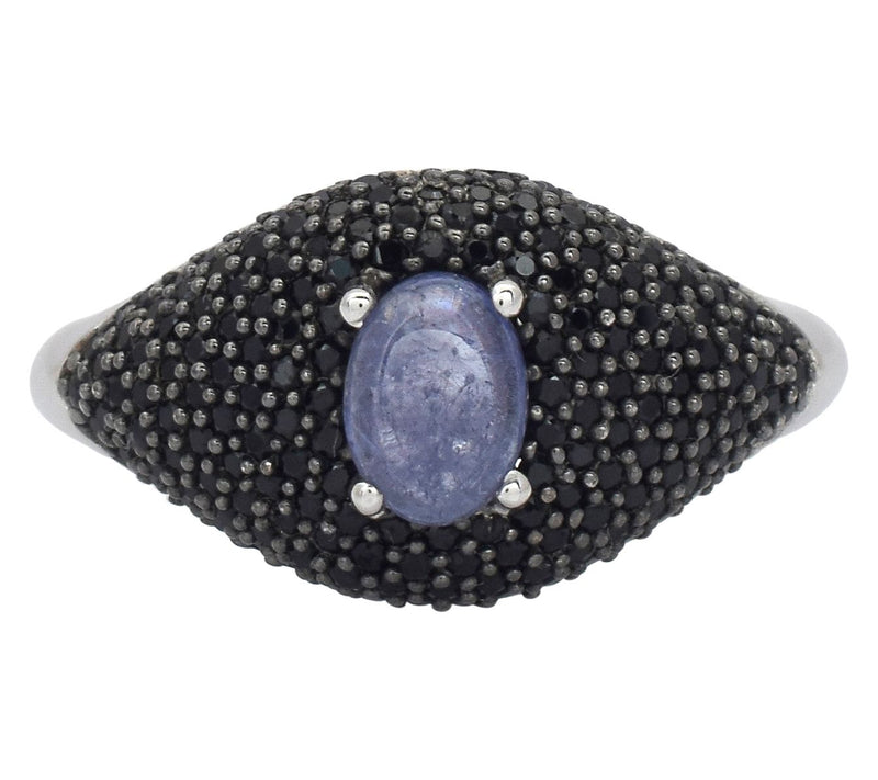 Affinity Gems Black Spinel & Tanzanite Ring, Sterling — View 2