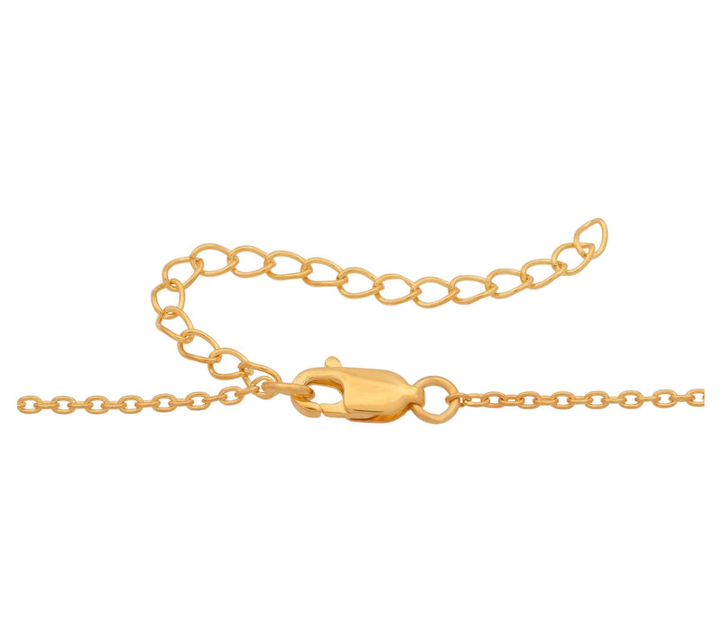 Affinity Gems Orange Chalcedony Pendant w/ Chain, 14K Plated — View 3