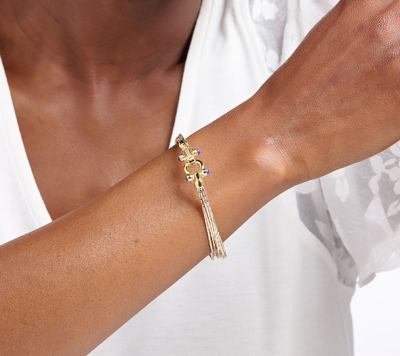 David Markstein Bronze Multi-Strand Omega Bracelet w/ Buckle Clasp — View 3