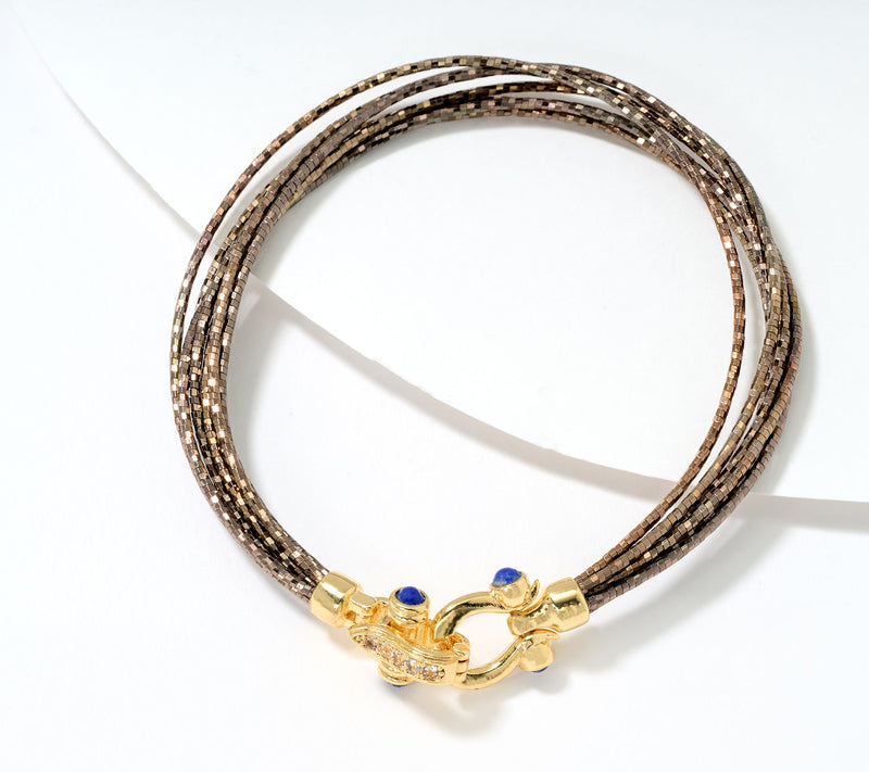 David Markstein Bronze Multi-Strand Omega Bracelet w/ Buckle Clasp — View 13