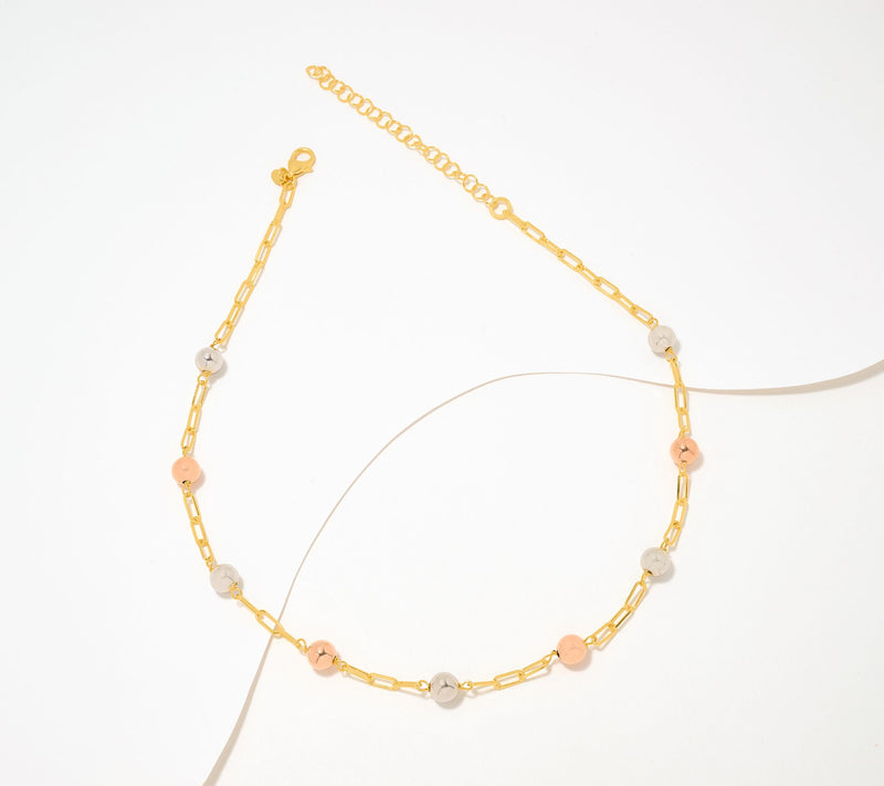 David Markstein Bronze 8mm Beaded Station 17+3" Paperclip Chain Necklace — View 14