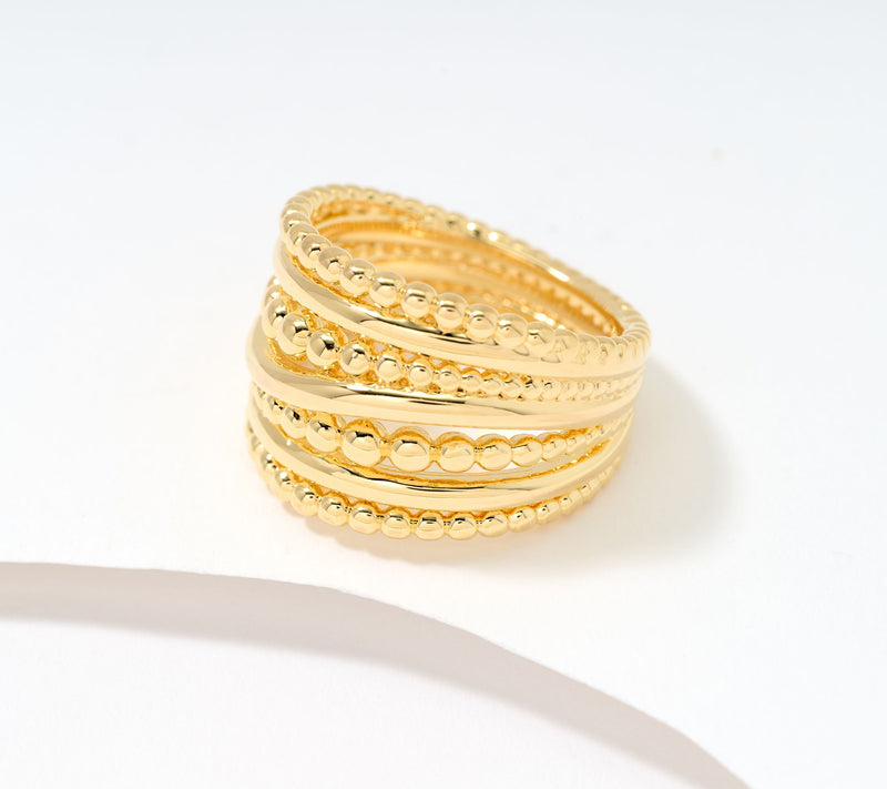 David Markstein Bronze Beaded Wave Ring — View 10