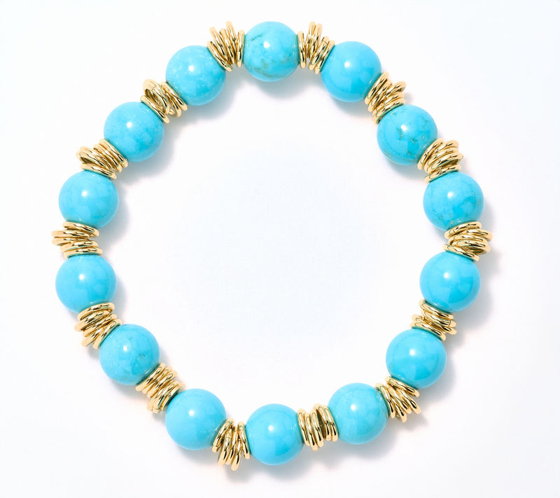 David Markstein Bronze Gemstone Bead & Rondels Stretch Bracelet — View 13