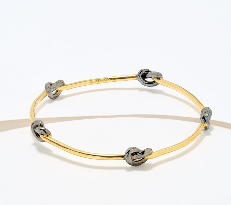 David Markstein Bronze Dimensional Love Knot Slip on Bangle — View 16