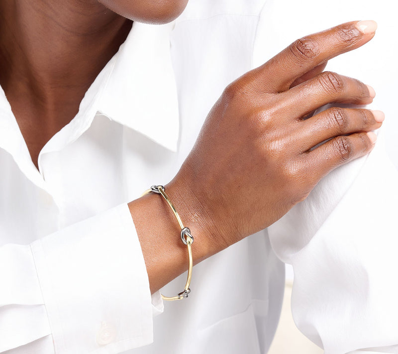 David Markstein Bronze Dimensional Love Knot Slip on Bangle — View 9