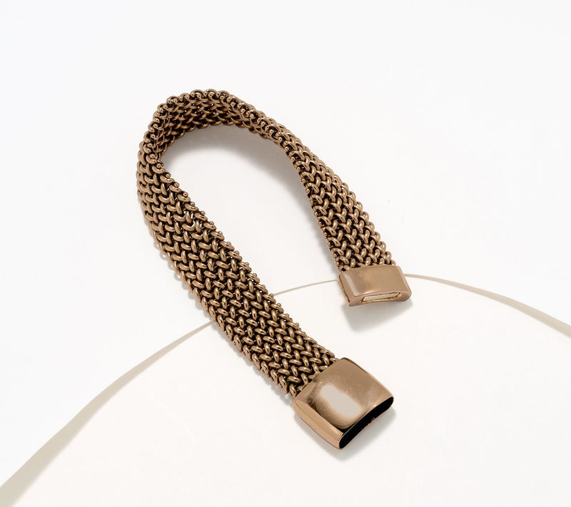 David Markstein Bronze Italian Tessuto Magnetic Bracelet — View 10