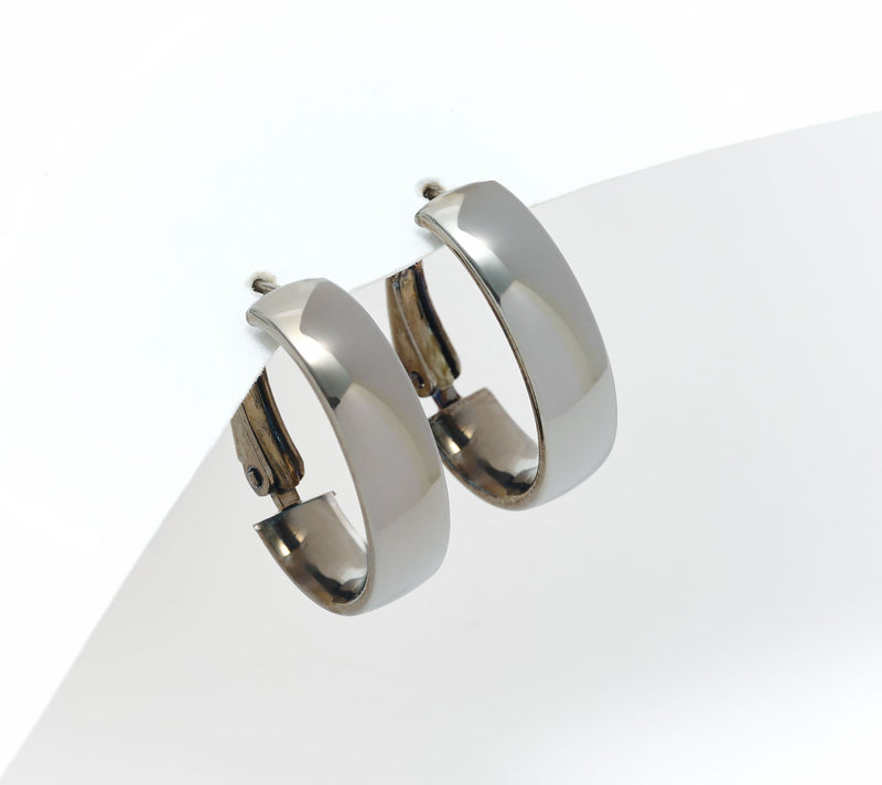 David Markstein Bronze Omega Back 3/4" Hoop Earrings — View 3