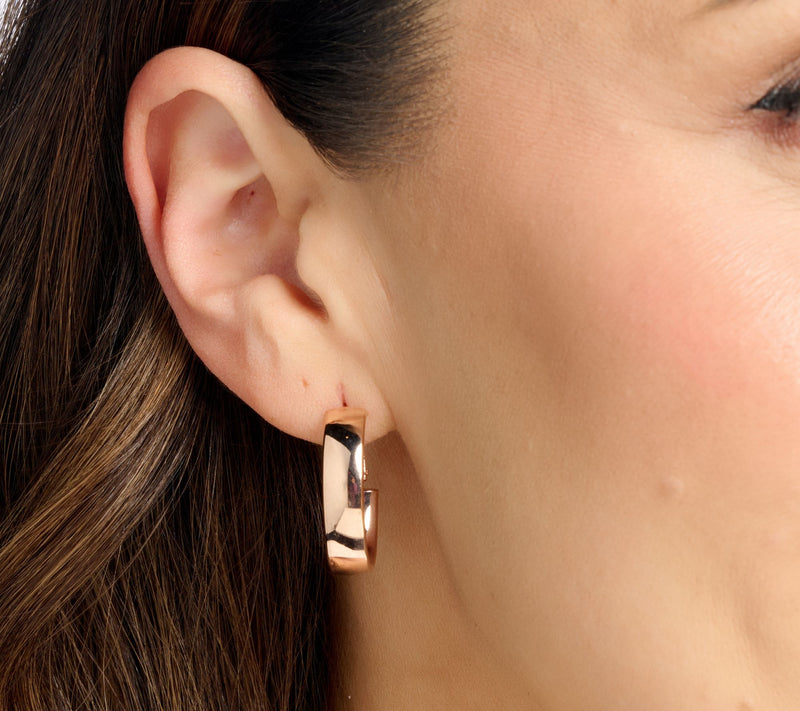 David Markstein Bronze Omega Back 1" Hoop Earrings — View 12
