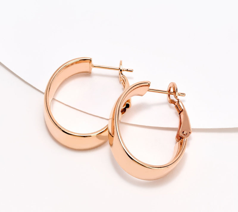 David Markstein Bronze Omega Back 1" Hoop Earrings — View 7