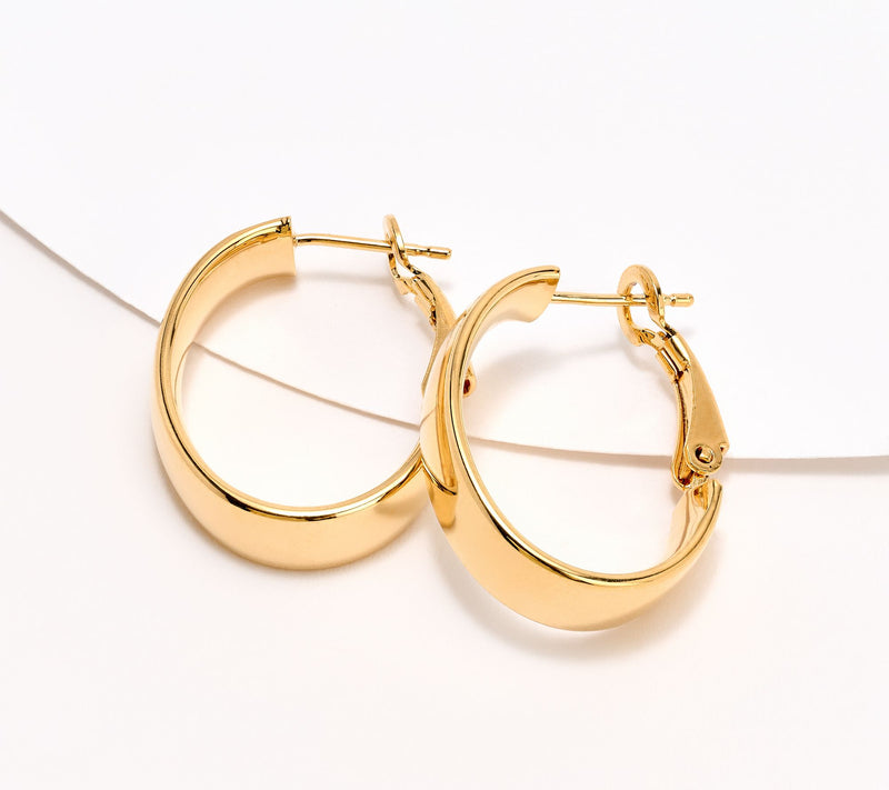 David Markstein Bronze Omega Back 1" Hoop Earrings — View 11