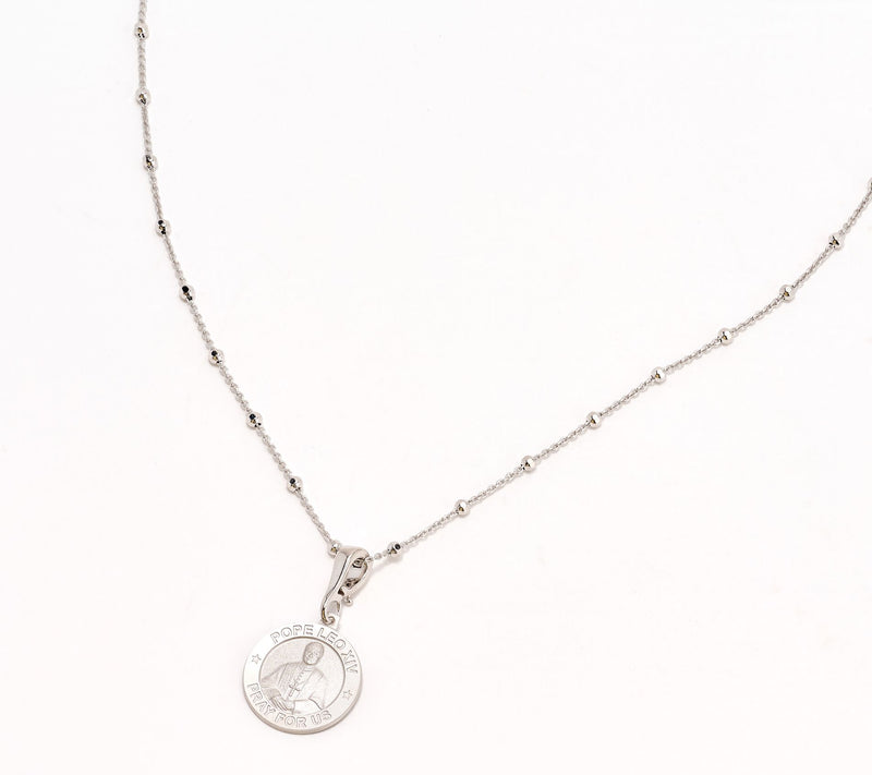 David Markstein Sterling Silver Pope Leo the 14th Pendant w/ 20" Chain — View 3