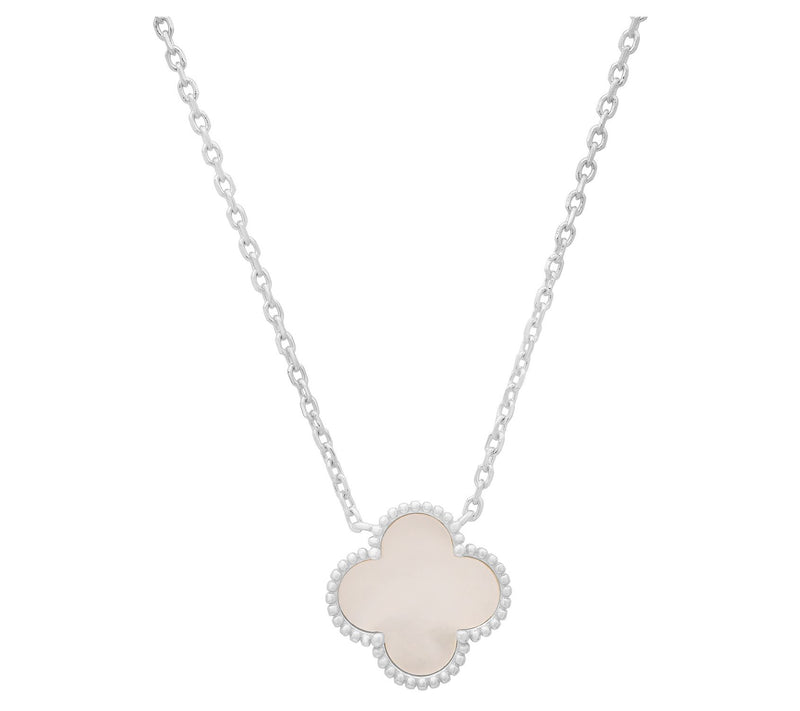 Sterling Silver Mother of Pearl Clover Necklace — Main view