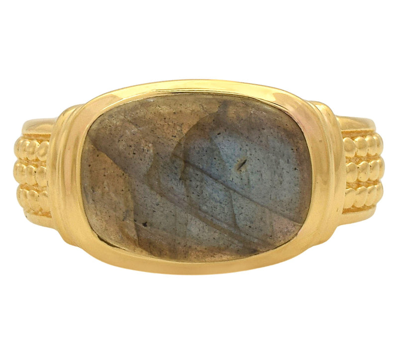 Affinity Gems Cushion Cut Solitaire Ring, 14K Gold Plated — View 2