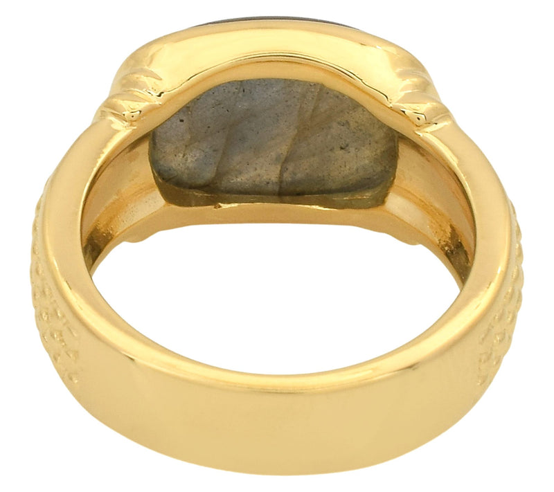 Affinity Gems Cushion Cut Solitaire Ring, 14K Gold Plated — View 3