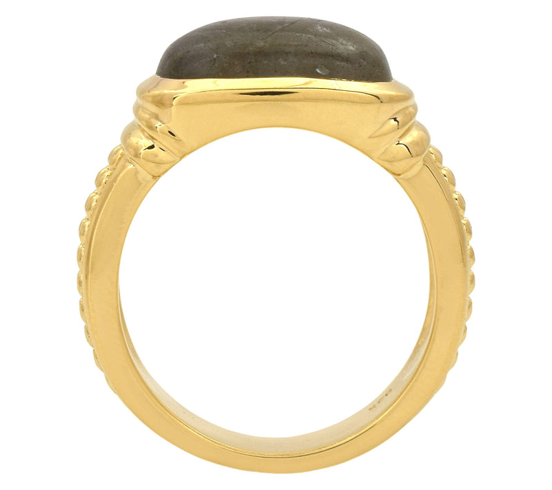 Affinity Gems Cushion Cut Solitaire Ring, 14K Gold Plated — View 5