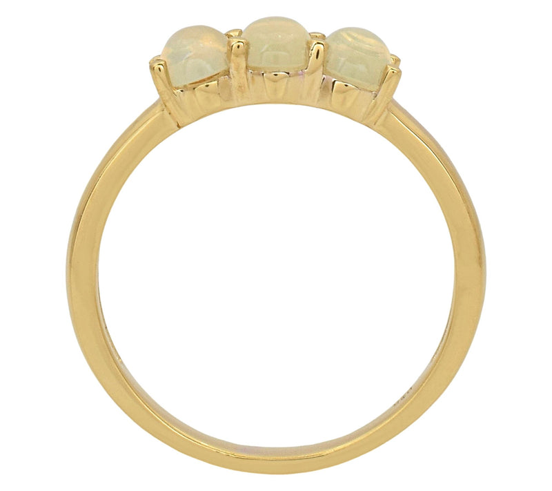 Affinity Gems Ethiopian Opal 3-Stone Ring, 14KGold Plated — View 5