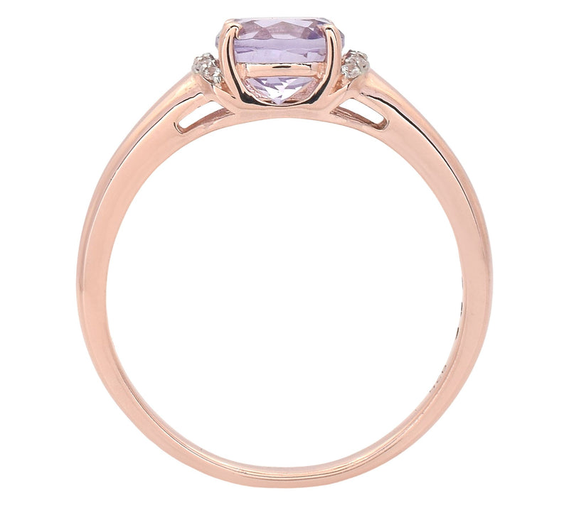 Affinity Gems Rose De France & Zircon Ring, 14KRose Plated — View 5