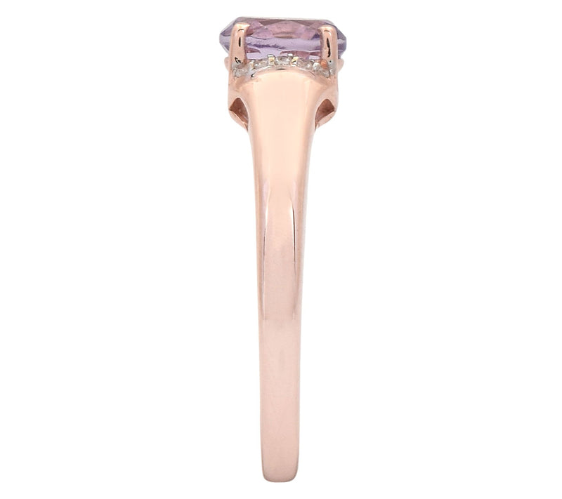 Affinity Gems Rose De France & Zircon Ring, 14KRose Plated — View 4