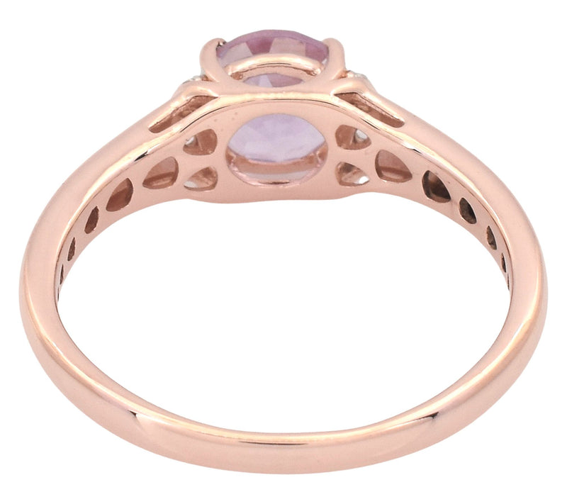 Affinity Gems Rose De France & Zircon Ring, 14KRose Plated — View 3