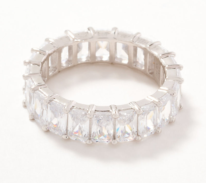 Diamonique Classics Baguette Eternity Band Ring, Sterling — View 5