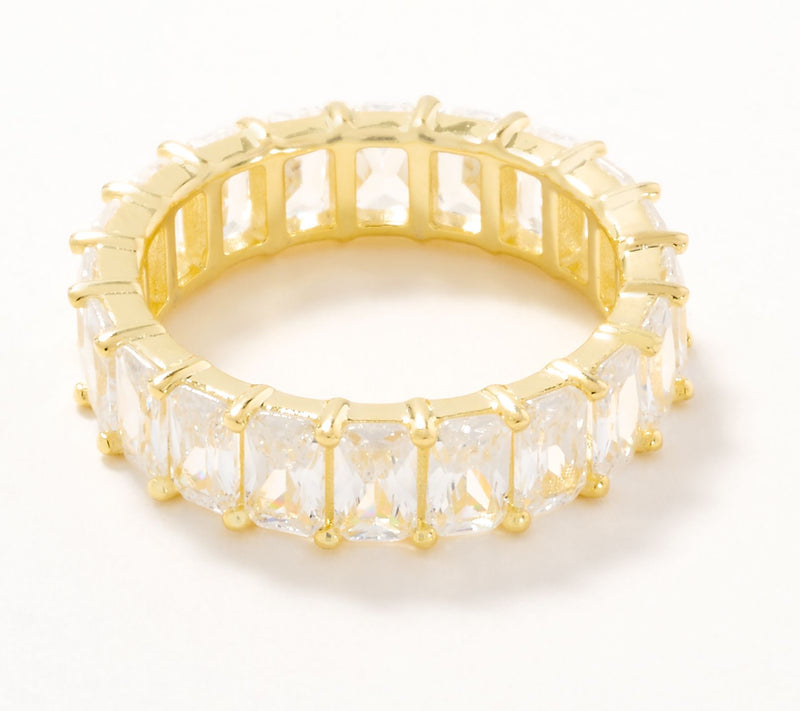 Diamonique Classics Baguette Eternity Band Ring, Sterling — View 6