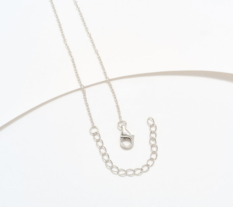 Diamonique Pave Initial Necklace, Sterling Silver — View 3