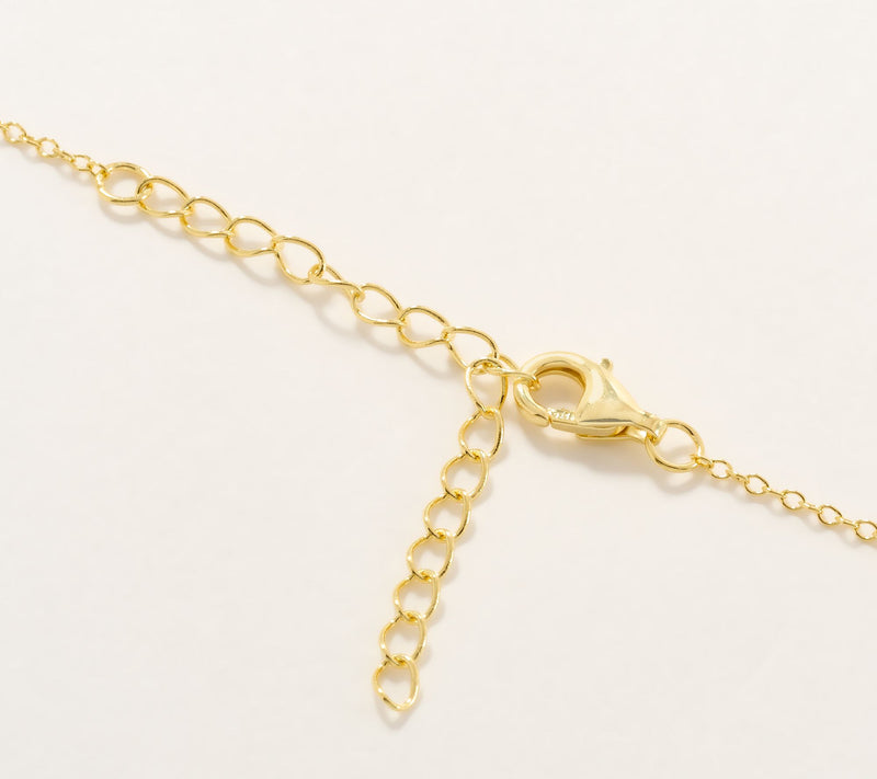 Diamonique Pave Initial Necklace, 14K Plated — View 2
