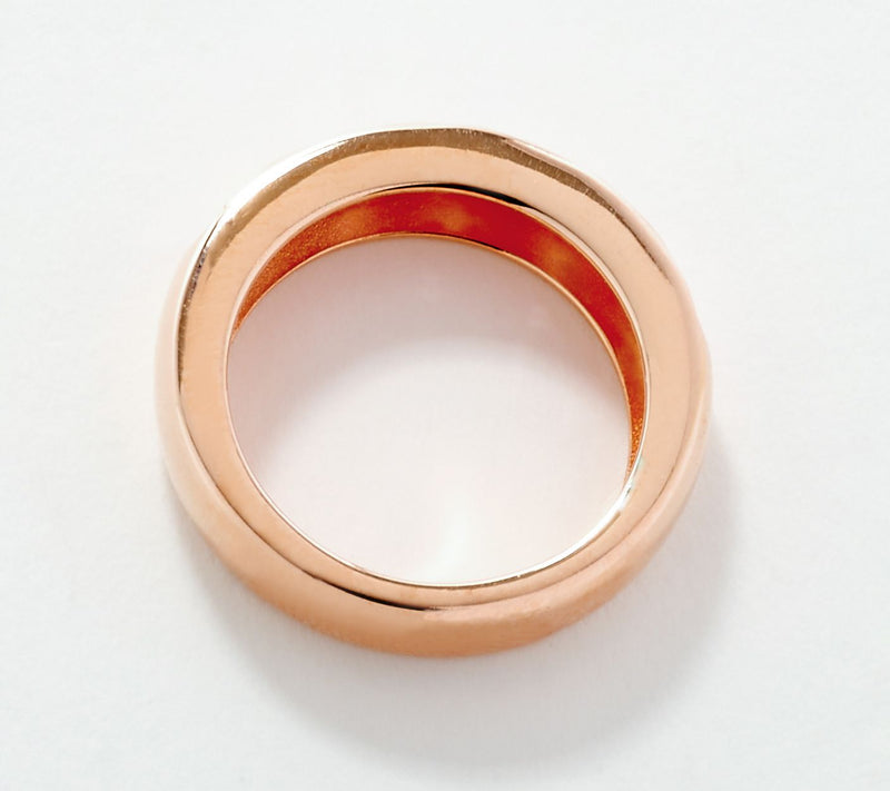 Diamonique x Melissa Mcgoff Heart Band Ring, 14K Rose Gold Plated — View 5