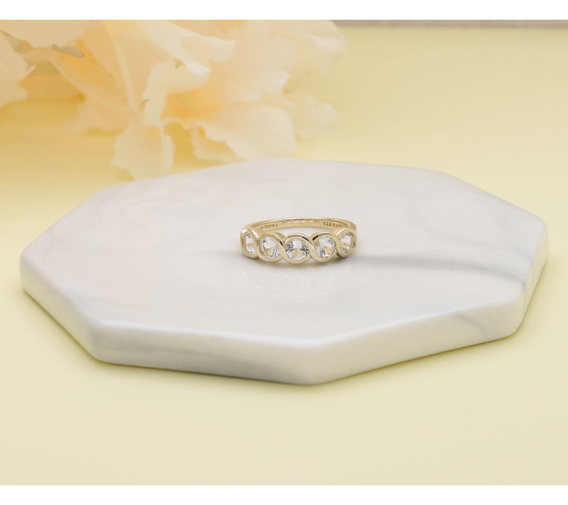 Ariva 18K Gold Clad White Topaz Fionna Ring — View 4