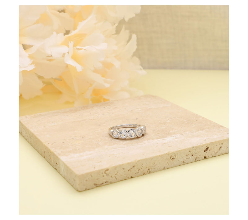 Ariva Sterling Silver White Topaz Fionna Ring — View 4