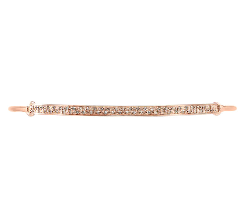 Accents by Affinity Pave Diamond Bangle, 14K Gold Plated — View 2