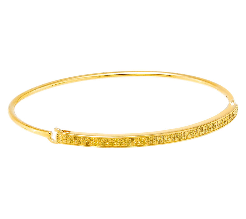 Accents by Affinity Pave Diamond Bangle, 14K Gold Plated — View 7