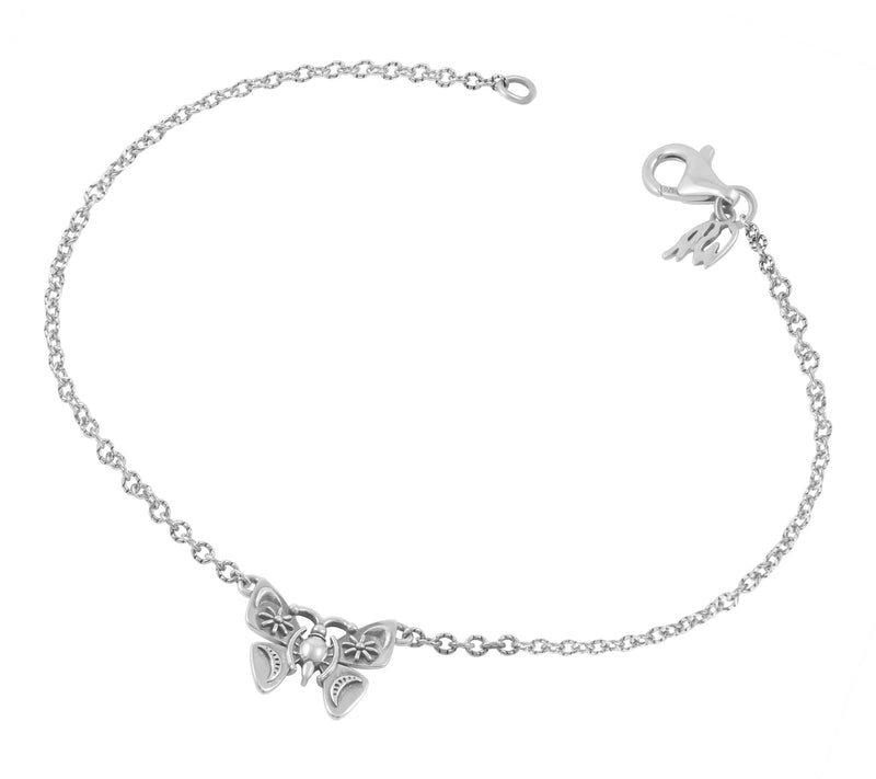 American West Sterling Silver Critter ButterflyAnkle Bracelet — View 3