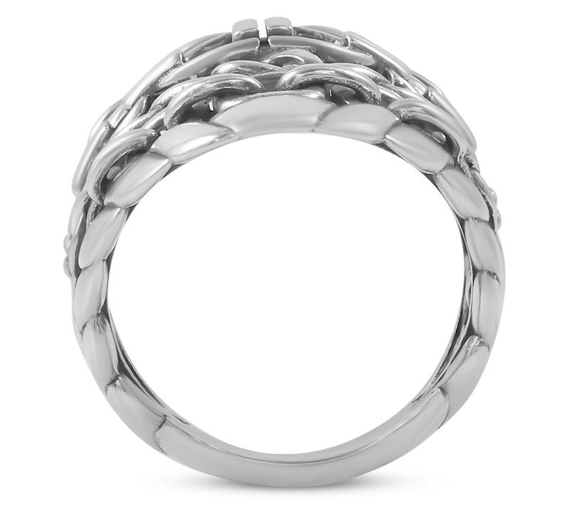 American West Sterling Silver Stirrup Chain Ring — View 4