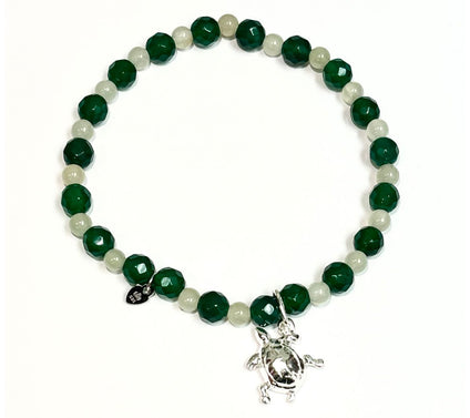 Alkeme Sterling Tide of Time Turtle Gemstone Bead Bracelet