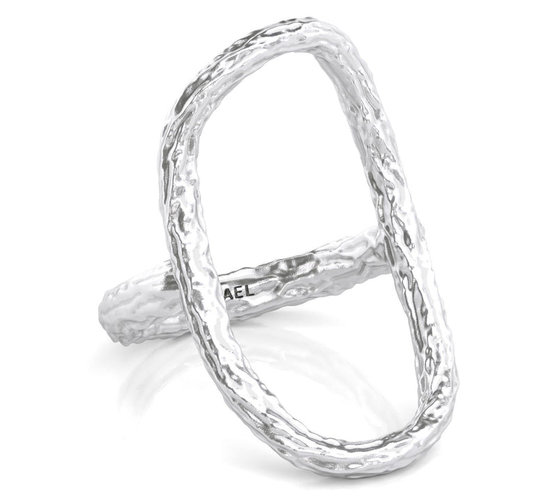Or Paz Sterling Silver Elongated Oval Karma Ring — View 2