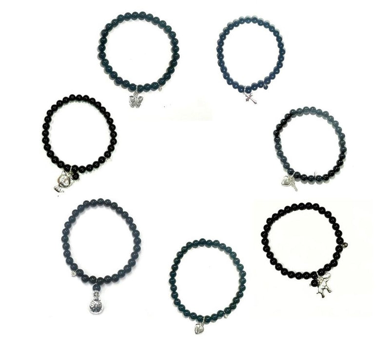 Alkeme Sterling Silver Onyx Charm Bracelet — View 4