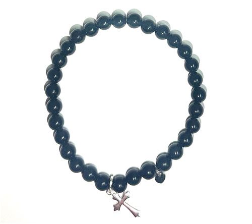 Alkeme Sterling Silver Onyx Charm Bracelet — View 9