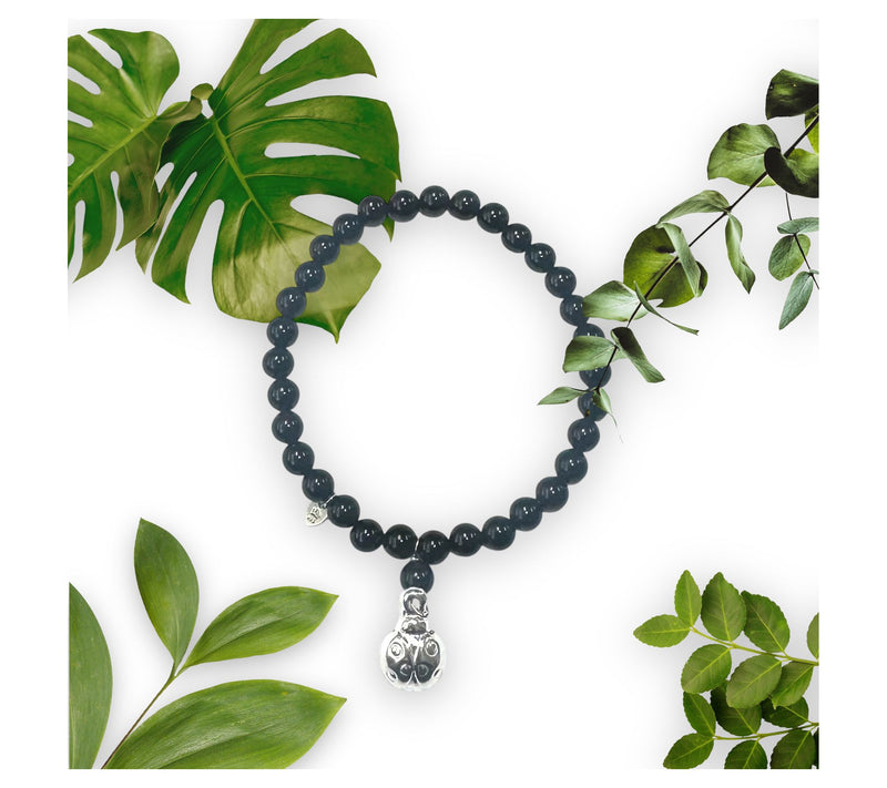 Alkeme Sterling Silver Onyx Charm Bracelet — View 2