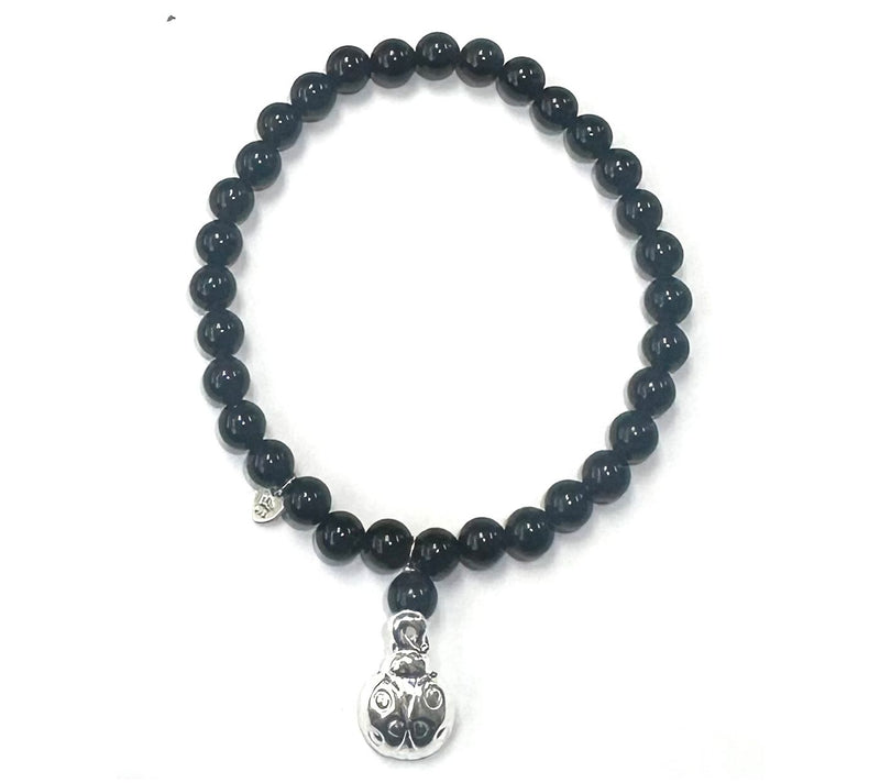 Alkeme Sterling Silver Onyx Charm Bracelet — View 18