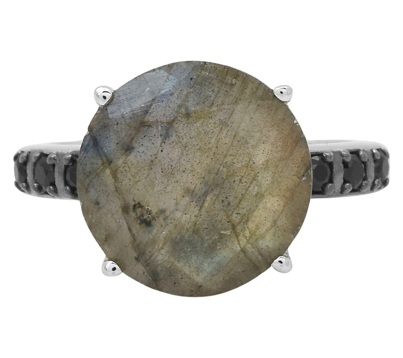 Affinity Gems Labradorite & Black Spinel Ring,Sterling — View 2