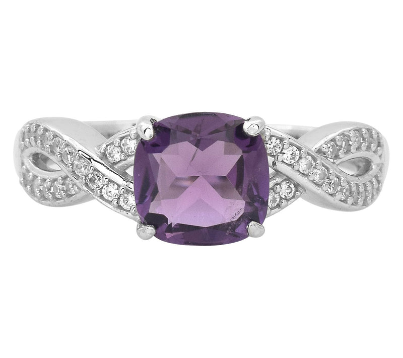 Affinity Gems Amethyst & White Topaz Ring, Sterling Silver — View 2