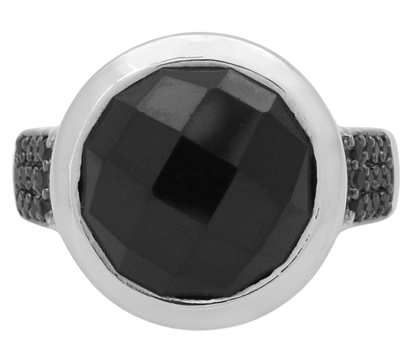 Affinity Gems Black Spinel Ring, Sterling Silver — View 2