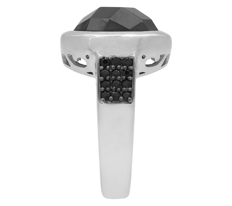Affinity Gems Black Spinel Ring, Sterling Silver — View 4
