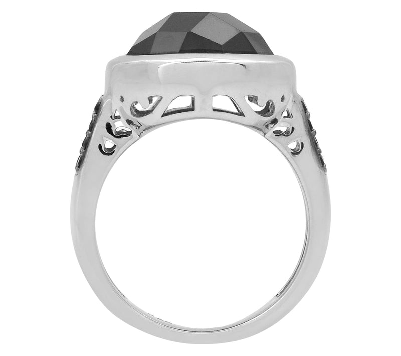 Affinity Gems Black Spinel Ring, Sterling Silver — View 5
