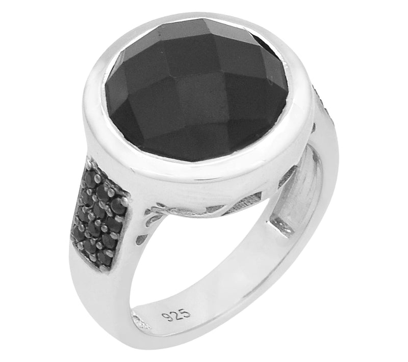 Affinity Gems Black Spinel Ring, Sterling Silver — View 8